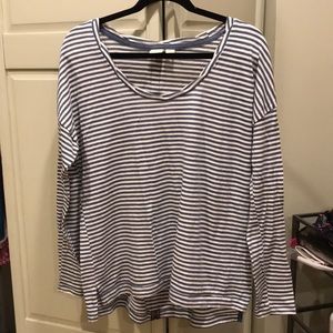 long sleeve blue stripe with back detail